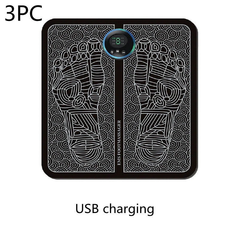 EMS Foot Massager Mat with adjustable modes and USB charging for foot relief