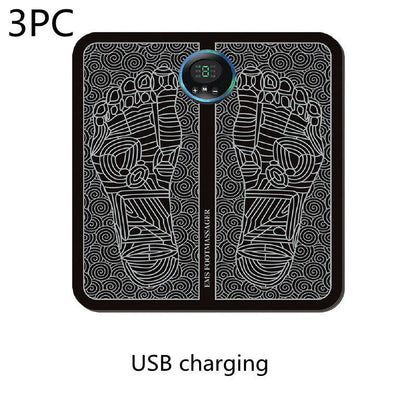 EMS Foot Massager Mat with adjustable modes and USB charging for foot relief