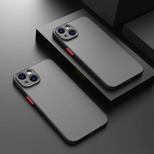 Fine hole skin-sensing iPhone case with frosted hard back and full lens anti-fall protection in dark night green colour