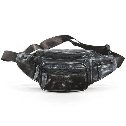 Retro style brown cowhide leather messenger bag with a single shoulder strap.