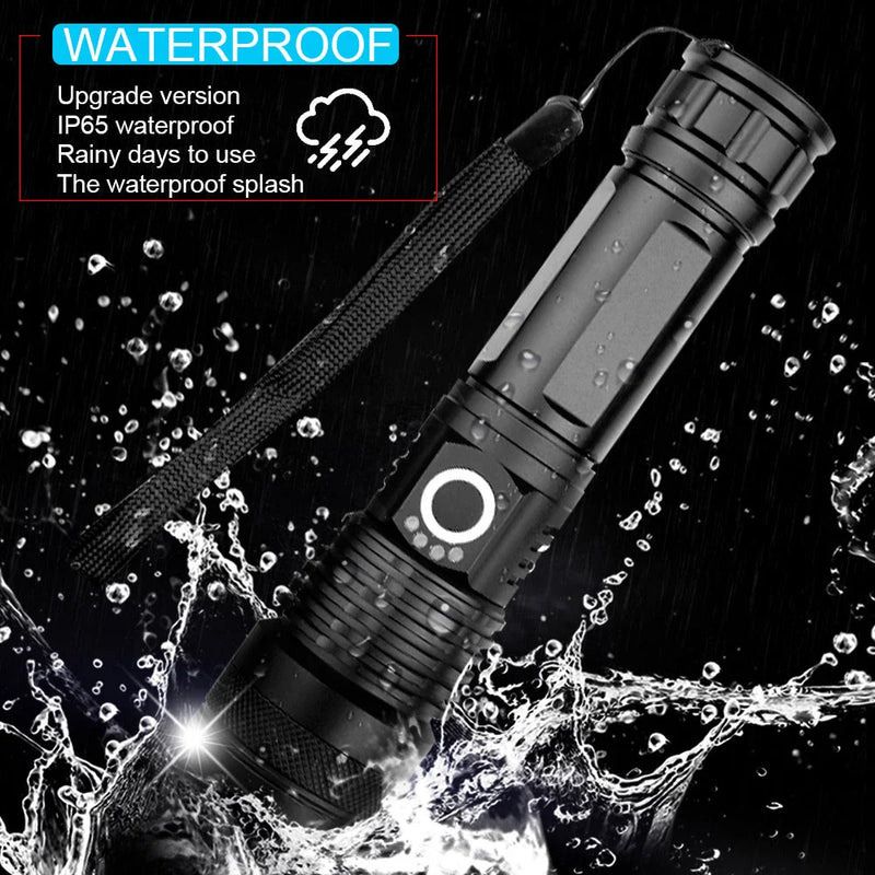 High-Powered Tactical Flashlight with Zoom and USB Charging
