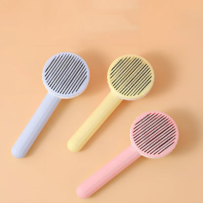Floating hair cat self-cleaning needle comb in multiple colours removing loose fur