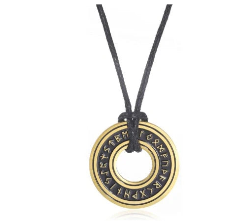 Stainless steel Norse rune necklaces with various Viking symbols and designs