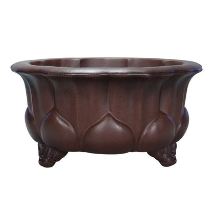 Square purple sand succulent pot with antique finish measuring 37x37x20cm showing breathable ceramic construction