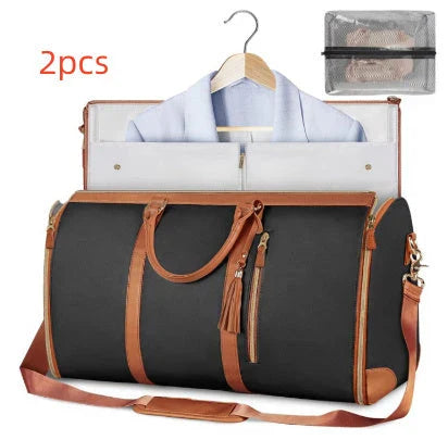 Spacious Travel Duffel Bag - Versatile Women's Handbag with Folding Suit Compartment in Multiple Color Options