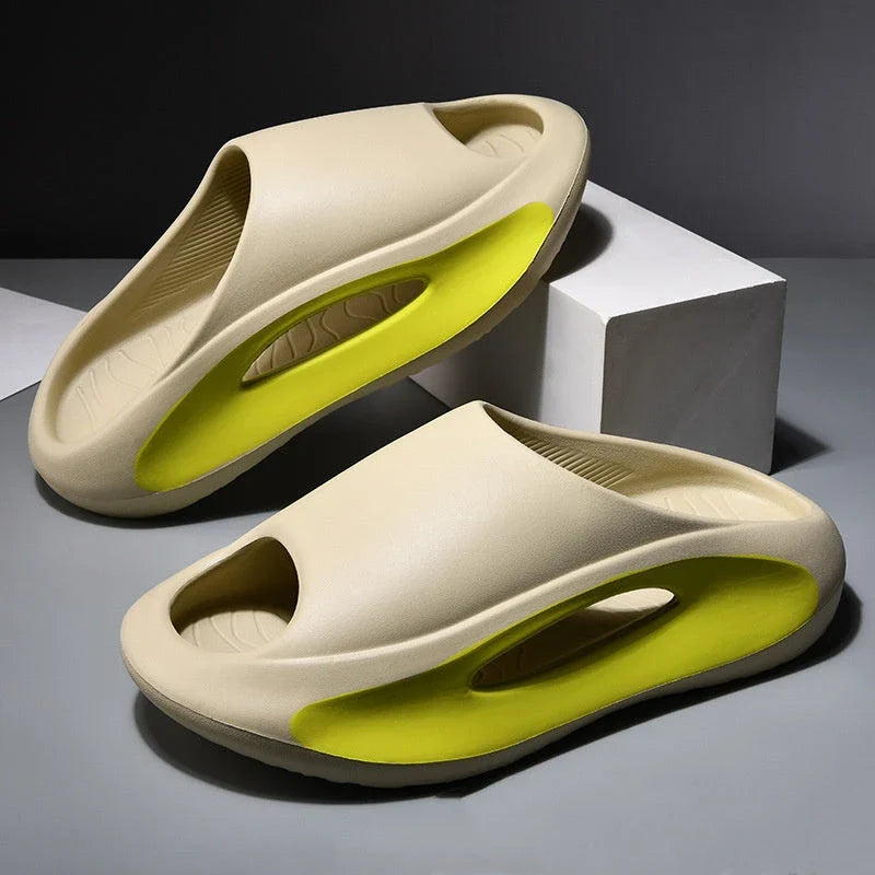 Stylish and comfortable unisex slippers with a unique hollow design, perfect for summer beach and casual wear