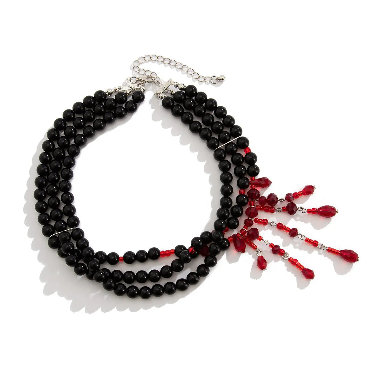 Halloween blood drop tassel crystal necklace with artificial crystal pendant on adjustable chain