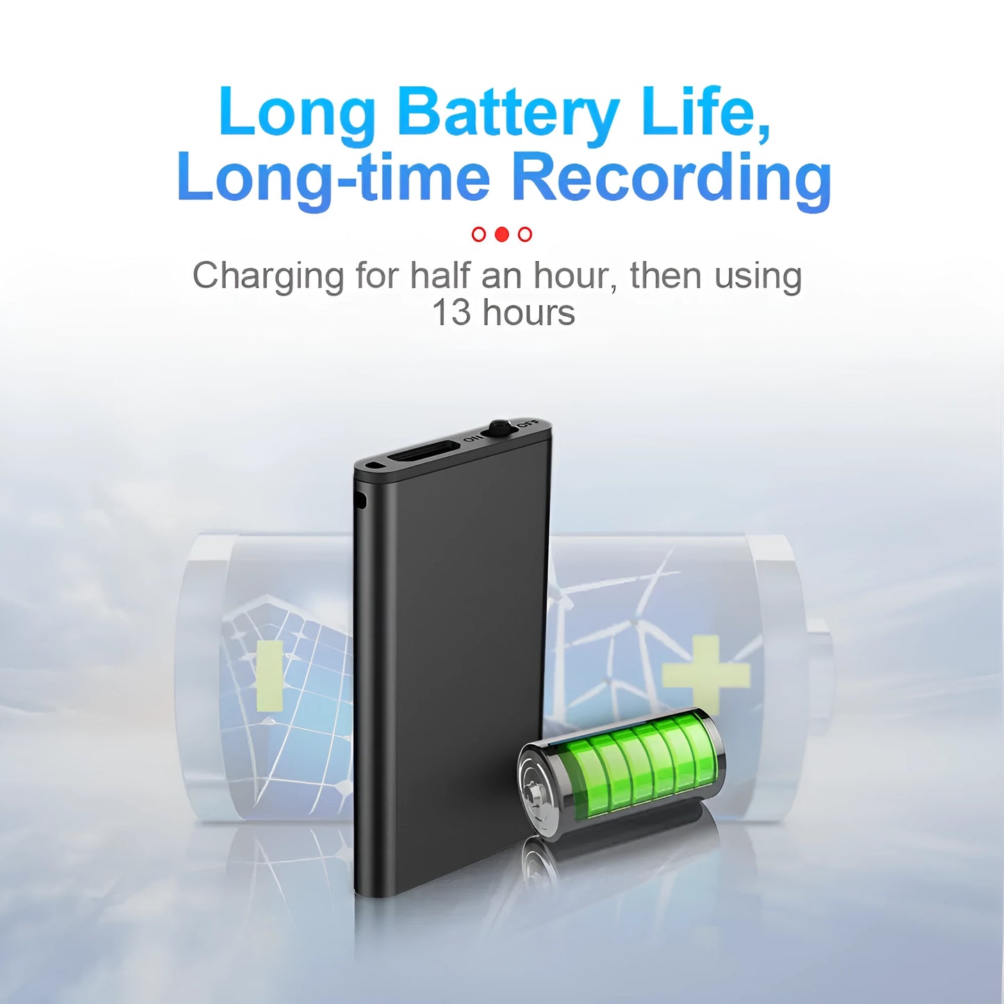 Aluminum alloy voice control recording pen with encryption and HD noise reduction