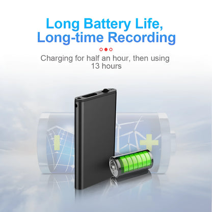 Aluminum alloy voice control recording pen with encryption and HD noise reduction