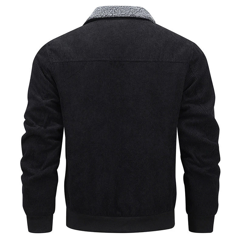 Warm fleece jacket with pockets in various colors, designed for men's cold weather fashion and comfort.