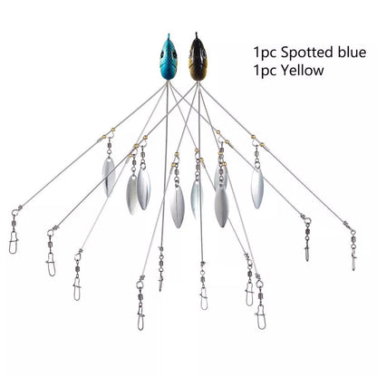 Bassdash Umbrella Fishing Lure with 5 swivels and metal sequins for enhanced fish attraction