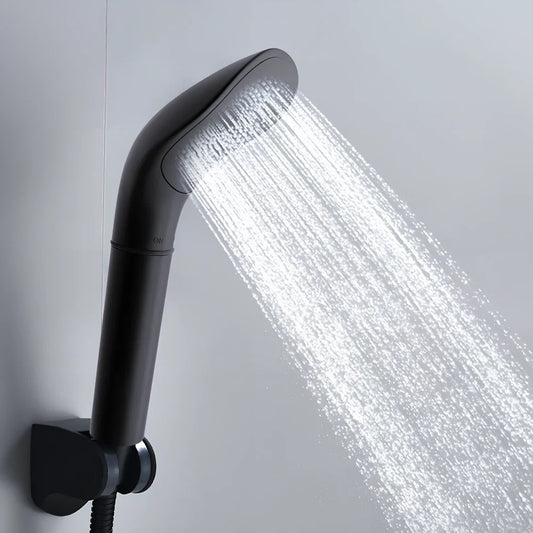 Water saving filter shower head with 1.5m stainless hose in black or white filter models