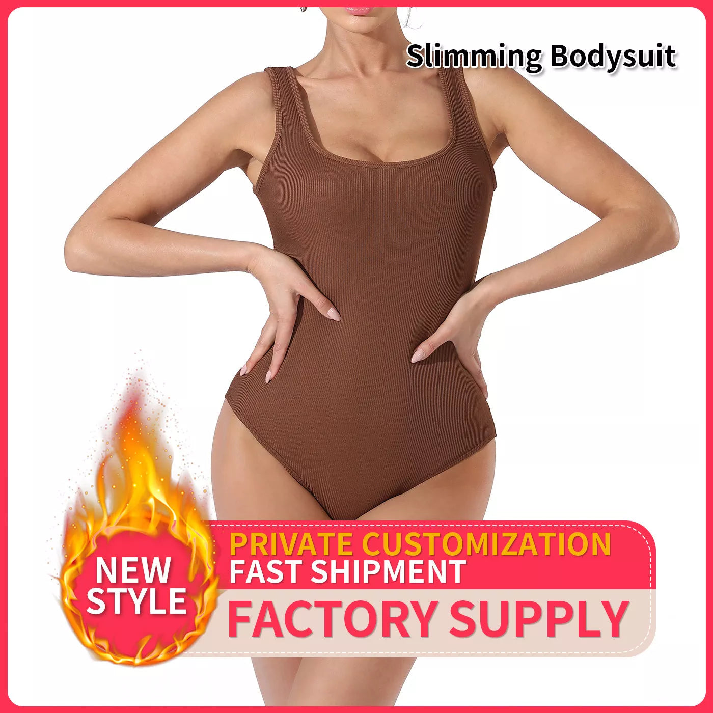 Women's solid color bodysuit in black and coffee, featuring stretchable fabric for a comfortable fit.