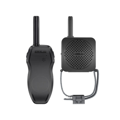 Black universal UAV high-altitude megaphone speaker with walkie-talkie and charging cable, boxed set