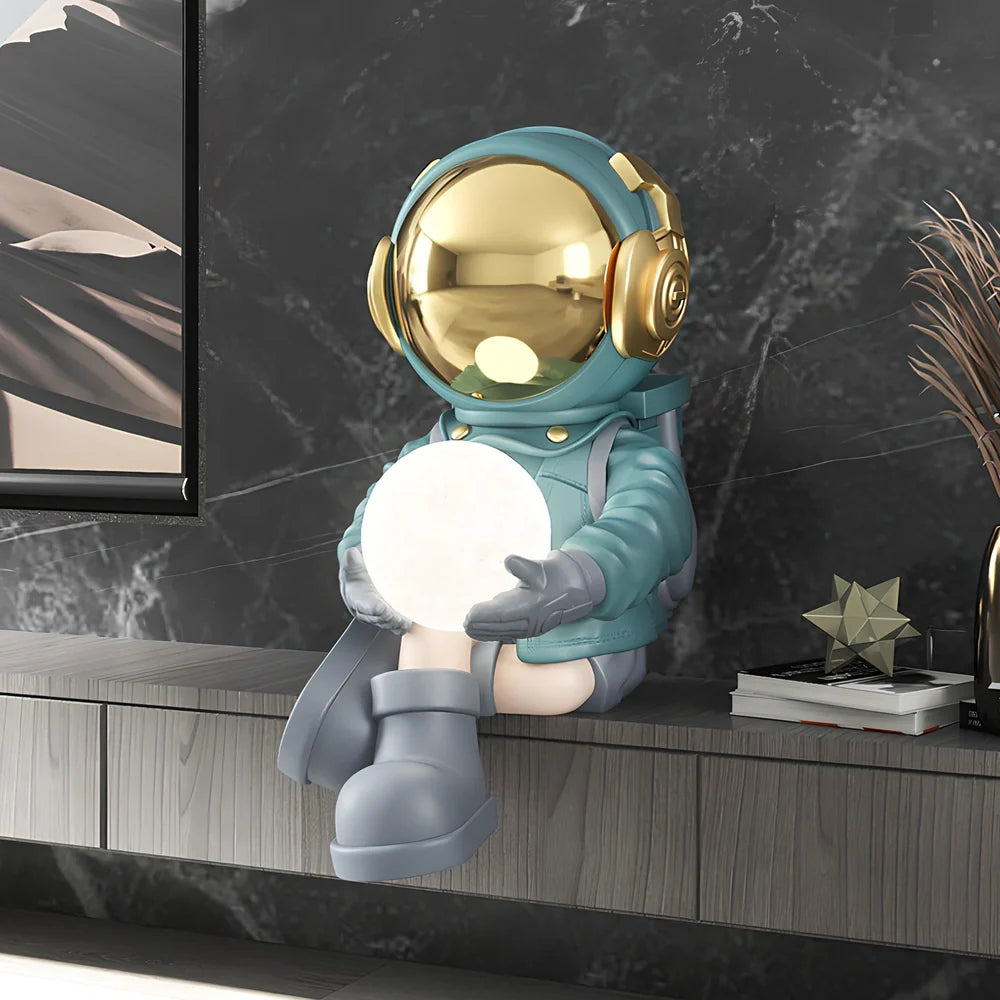 59cm tall astronaut ornament with night light on TV cabinet