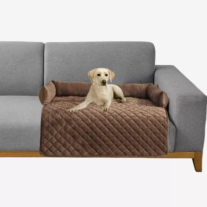Curved design pet sofa bed for large dogs with removable plush cushion