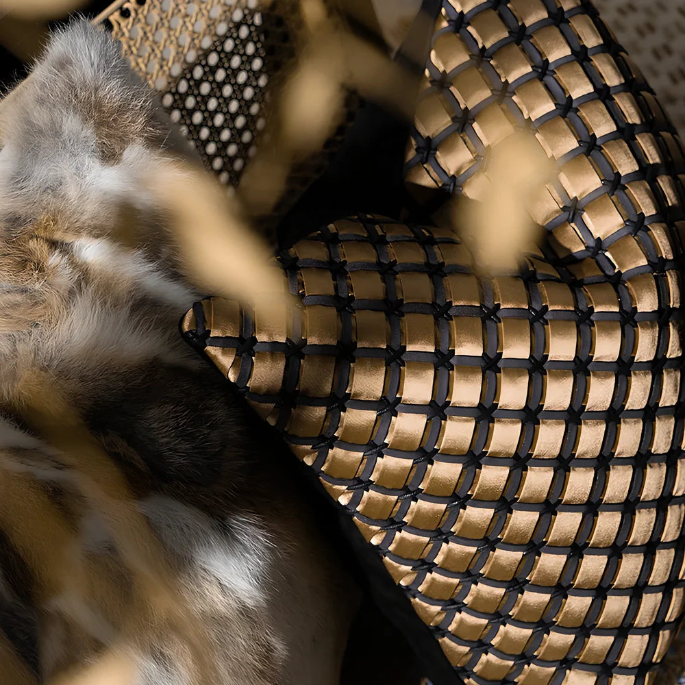 45x45cm vintage woven throw pillow with square design on sofa