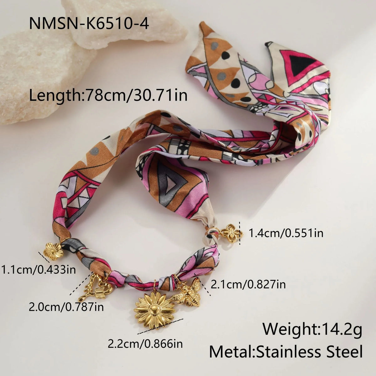 Stainless steel necklace and bracelet set with 18K electroplated finish and regular chain style