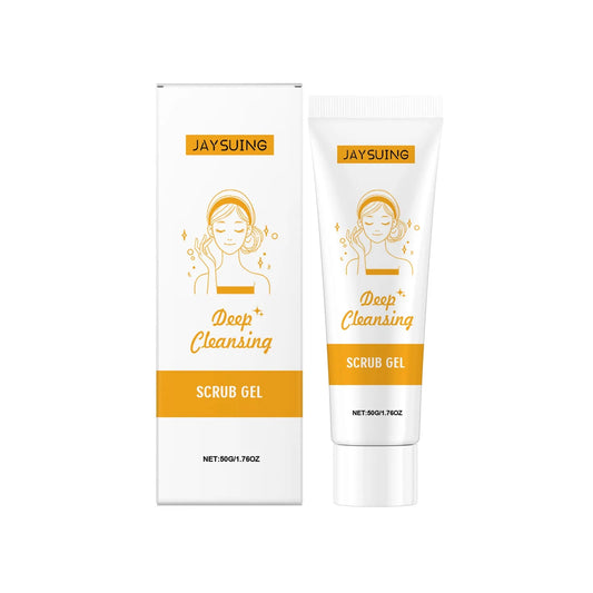 50g tube of Deep Cleansing Scrub Gel with gel texture visible through packaging