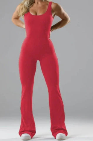 Slim fit backless jumpsuit for yoga and exercise in various colors