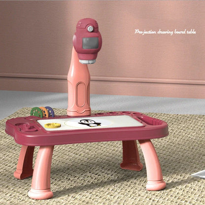 Children's Projection Drawing Board Doodle with music function and magnetic artboard in blue and pink