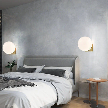 Nordic minimalist wall lamp with adjustable double heads in black finish mounted on white wall