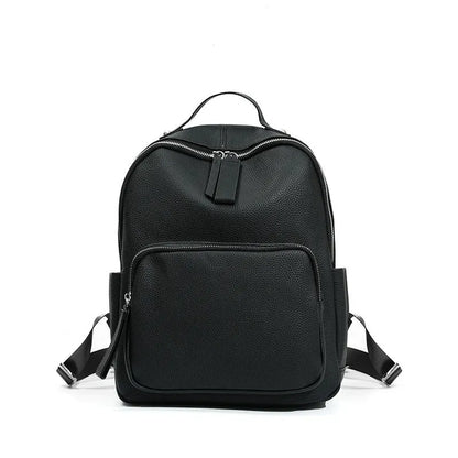 Women's leather backpack in urban simplicity style with organised internal compartments