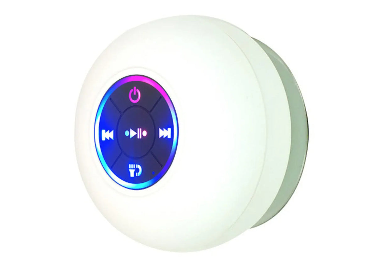 BTS07 large suction cup waterproof Bluetooth speaker in six colours: black, blue, green, red, white, yellow.