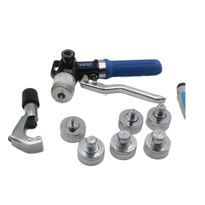 Hydraulic tube expander tool with VG-300 style alloy steel body for flaring copper refrigeration pipes.