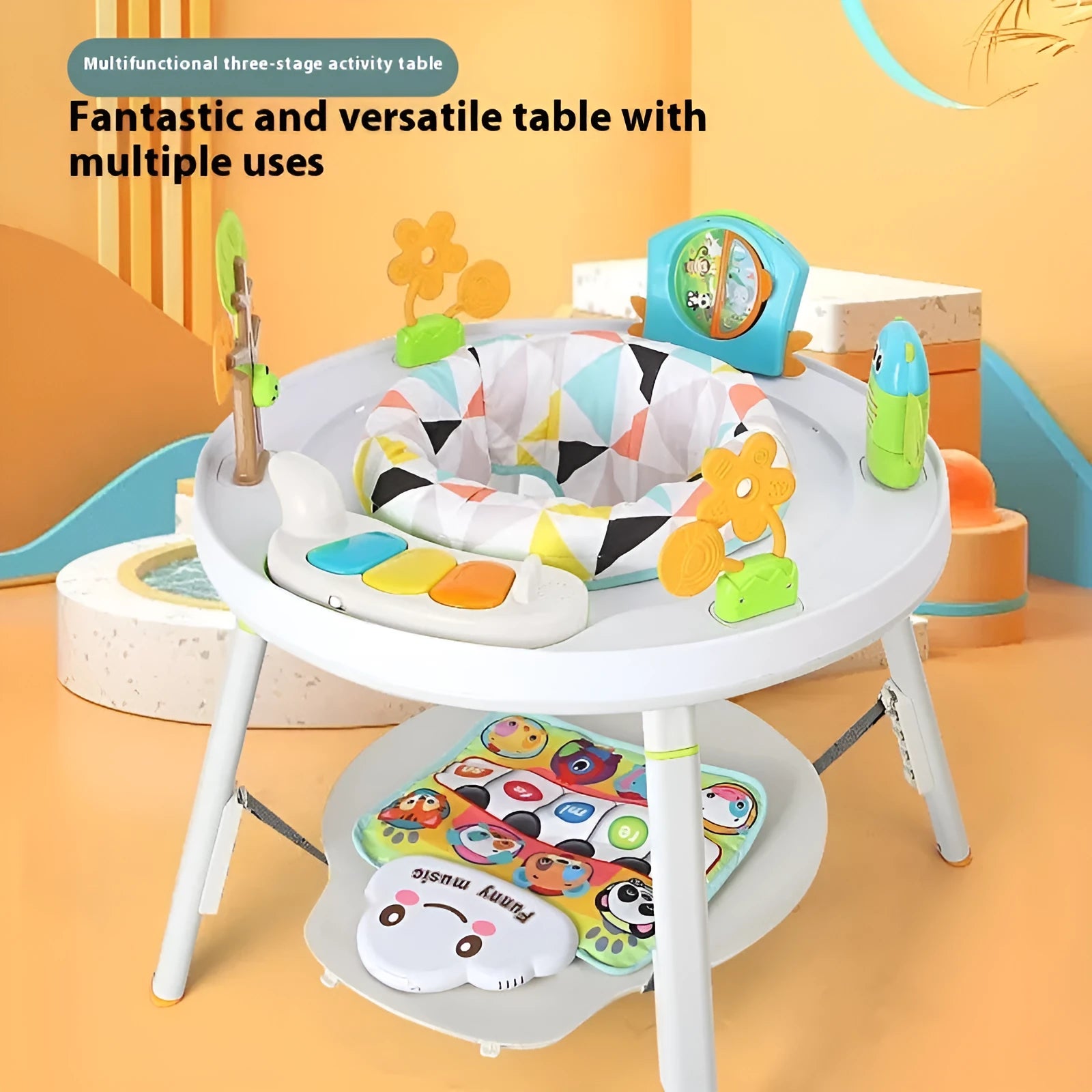 Three-in-one baby jumping chair with developmental toys for vision, intelligence, and motor skill training