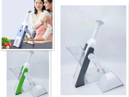 Multifunctional Vegetable Slicer and Chopper with Stainless Steel Blades and ABS Plastic Construction