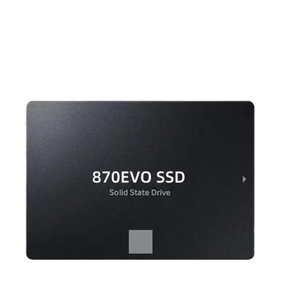 A 2.5-inch SATA solid-state drive (SSD) for computer storage upgrades.