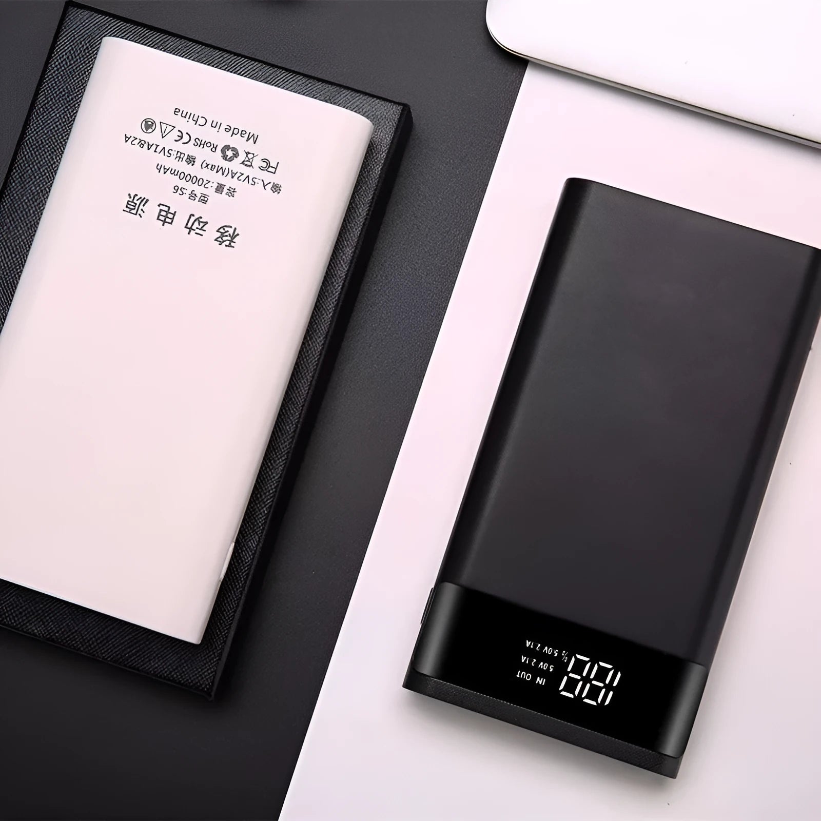DIY digital display power bank kit with plastic shell and circuit board for 18650 lithium-ion batteries