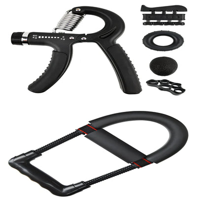 Wrist strength device with 45LB spring steel resistance and black finish for grip training