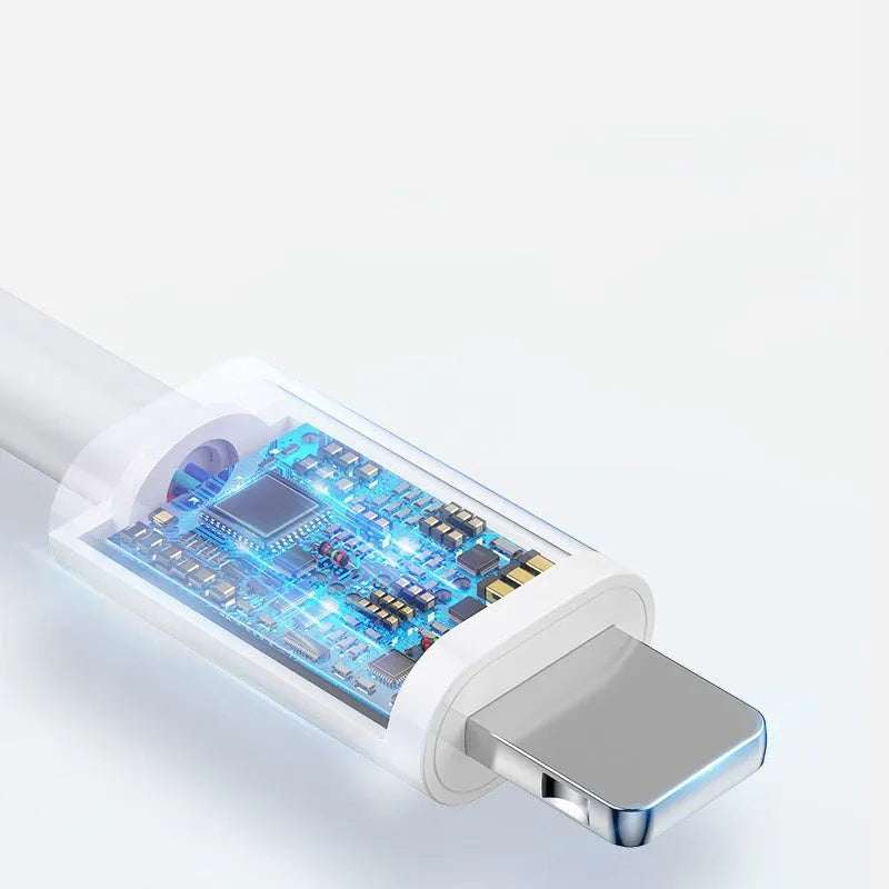 3 metre grey Apple Lightning charging cable with USB connector for fast charging