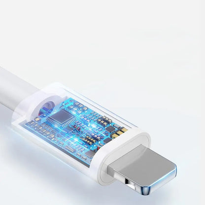 3 metre grey Apple Lightning charging cable with USB connector for fast charging