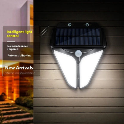 Heart-shaped solar wall lamp with human induction, IP65 rated, for villa courtyard lighting, warm or white light