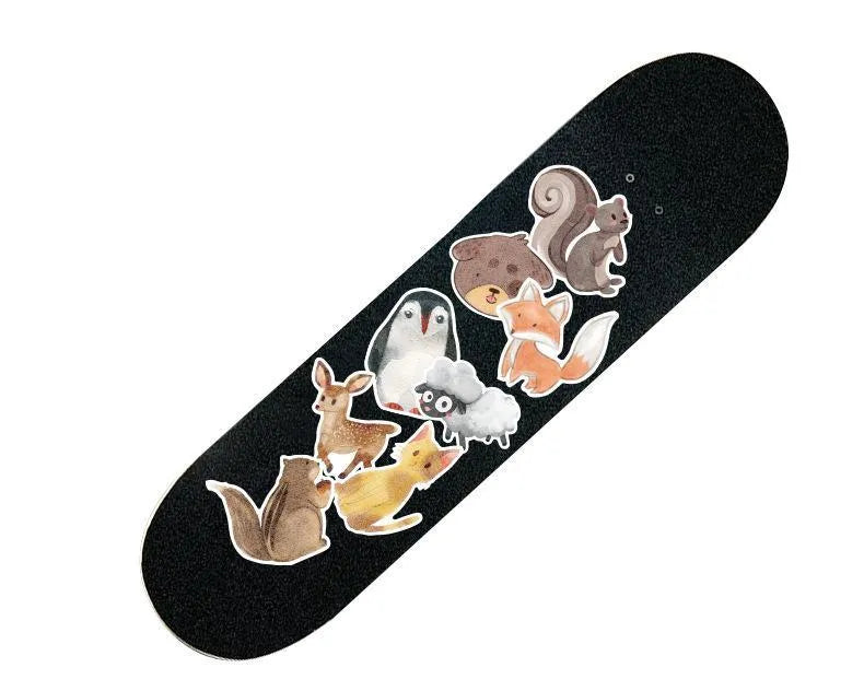 36 large retro beach and surfing themed stickers with matte finish, sizes range from 6cm to 10cm.