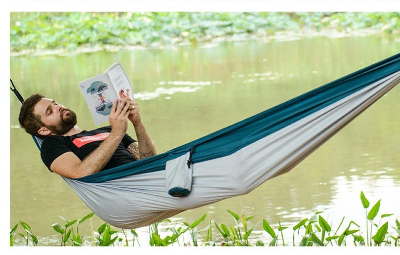 Comfortable and durable camping hammock in various colors, perfect for outdoor adventures and relaxation