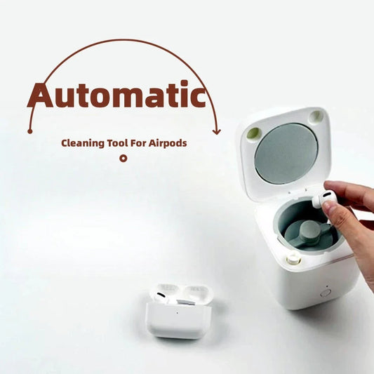 Automated Earbuds Cleaning Tool for AirPods: An innovative device that effortlessly removes dirt and debris from your wireless earbuds
