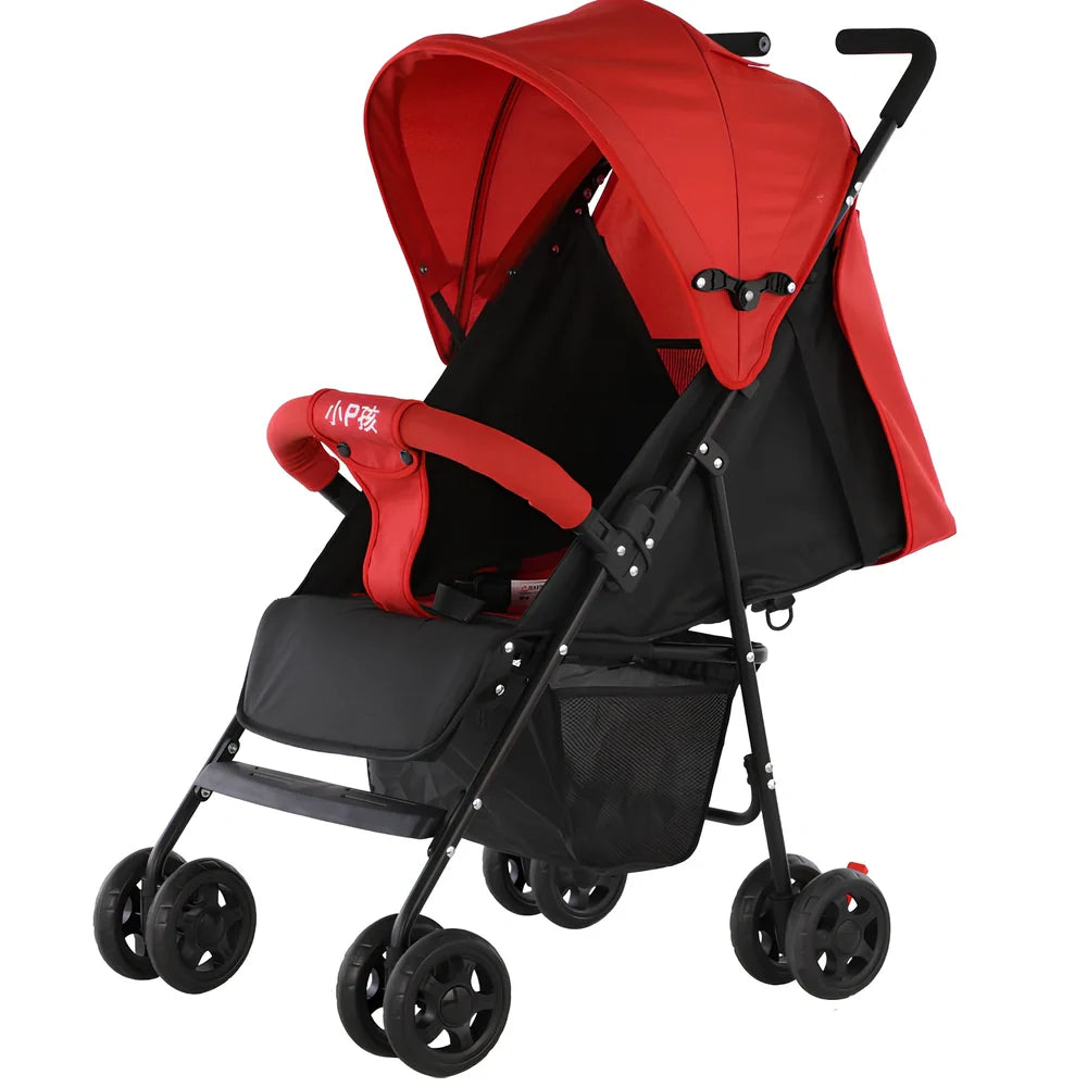 Lightweight baby stroller with wide 45cm seat and extended 90cm frame in noble purple colour