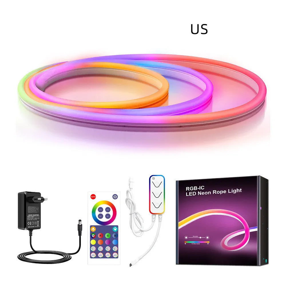Graffiti Smart WiFi LED Neon Bar strip light in 3m or 5m length, 144W, IP68 waterproof, with remote control and power cord.