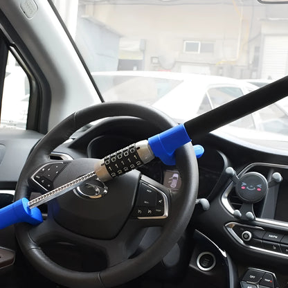 Alloy steel car steering wheel anti-theft U-lock with password mechanism in black, blue or red