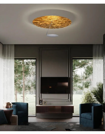 50cm iron ceiling lamp with LED warm light in white or white gold finish for room illumination