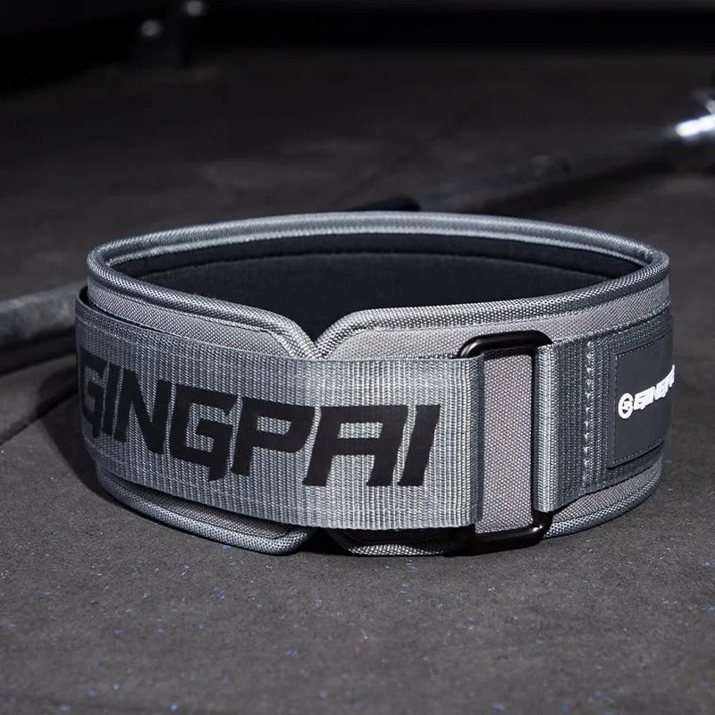 Abdominal exercising band in Army Green colour, adjustable for waist support during squats and weightlifting