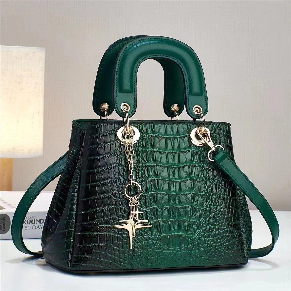 Women's PU shoulder bag with single strap, horizontal square shape, embossed finish and zip change pocket in beige