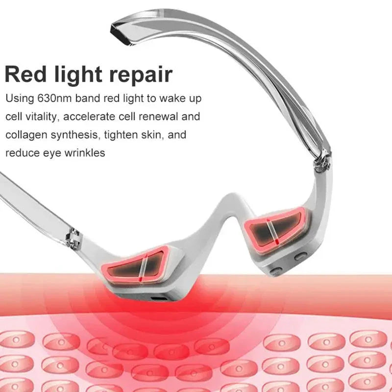 Rechargeable eye massager with micro-current technology to reduce wrinkles, dark circles, and eye puffiness