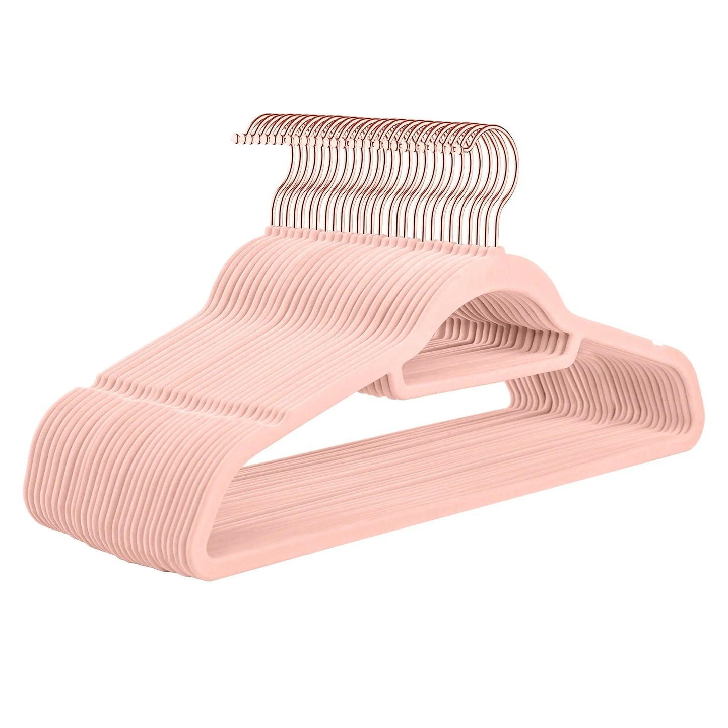 Multifunctional non-slip flocking hanger with Rose Gold hook in various colors