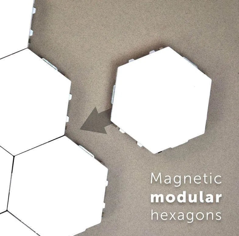 Modern honeycomb modular wall lamp with touch control in various colour options