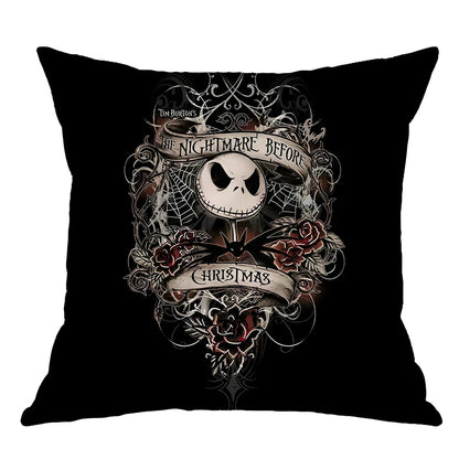 45x45cm linen pillow cover with skull pattern for Halloween decorations